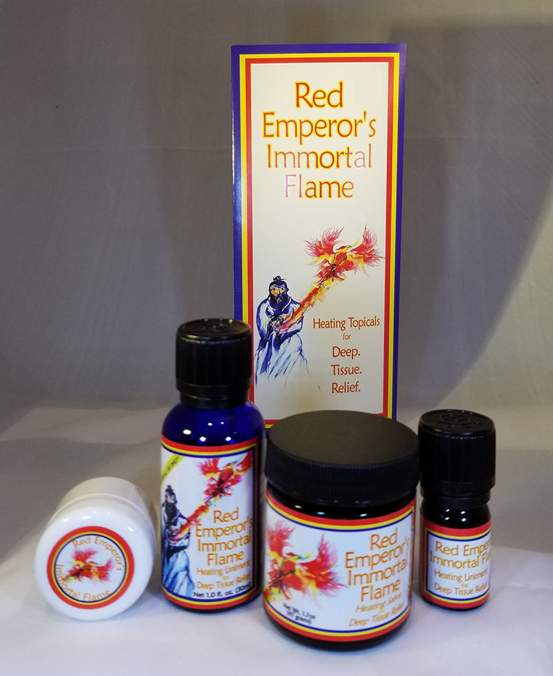 Red Emperor's Immortal Flame Product Line up Salve and Liniments