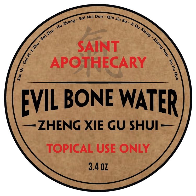 Saint Apothecary Evil Bone Water Label