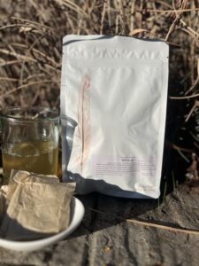 Wind Tea with Glass and Tea Bag