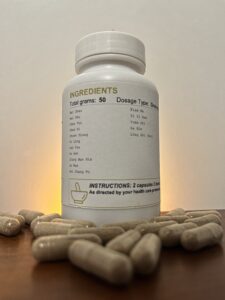 Back Bai Zhu Balance Bottle with Pills close up
